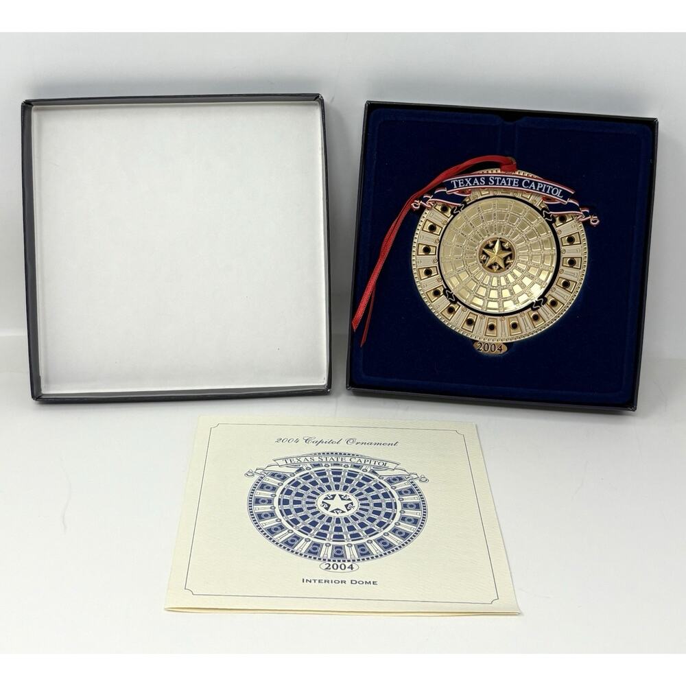 2004 Texas State Capitol Christmas Ornament Box & Pamphlet Interior Dome